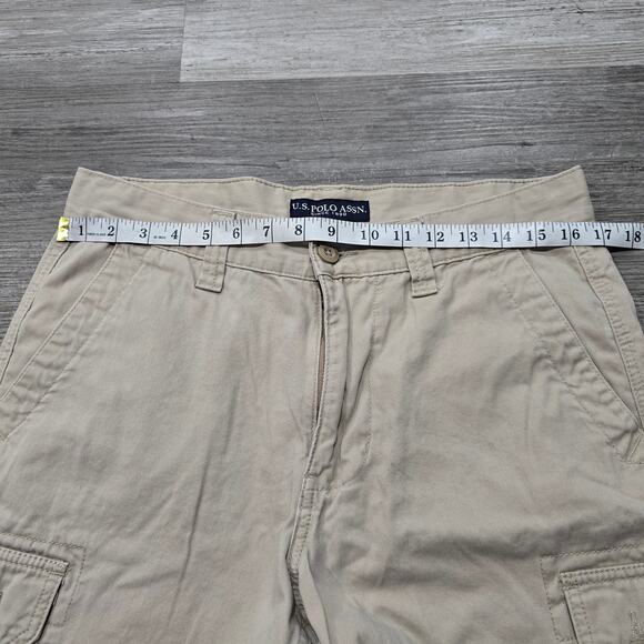 US Polo Assn. Tan Cargo Shorts Men Size 32 100% Cotton Dress Short Slacks - Picture 4 of 6